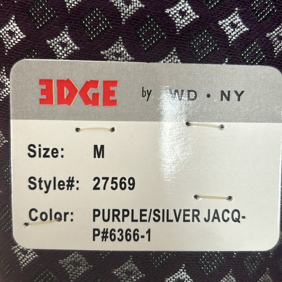 Tuxedo jacket. Size M. Purple and black jacquard with black shawl collar.  NWT - Picture 4 of 10